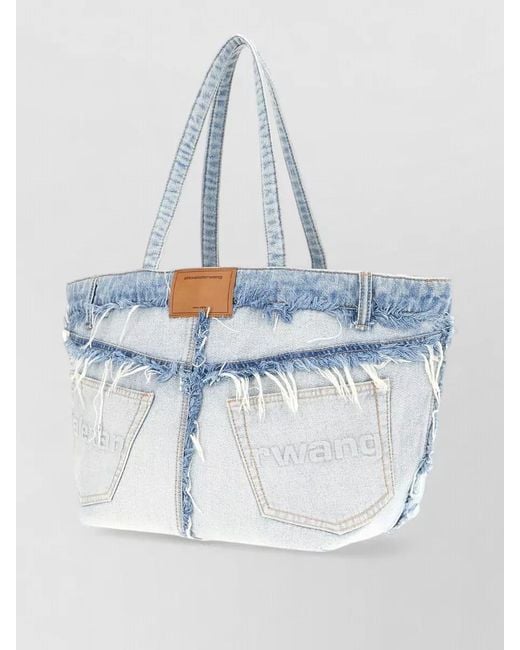 Alexander Wang Blue Denim Tote Bag Dual Handles Pockets