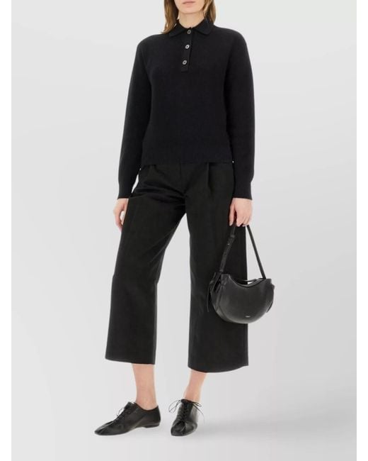 Studio Nicholson Black Cotton Regular-Fit Knit Polo Shirt