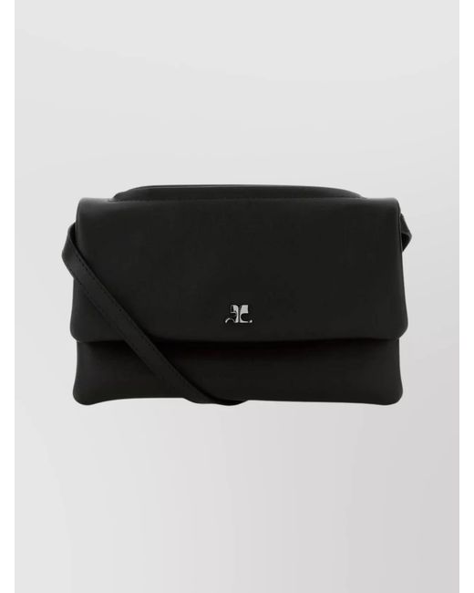 Courreges Black Très Leather Shoulder Bag