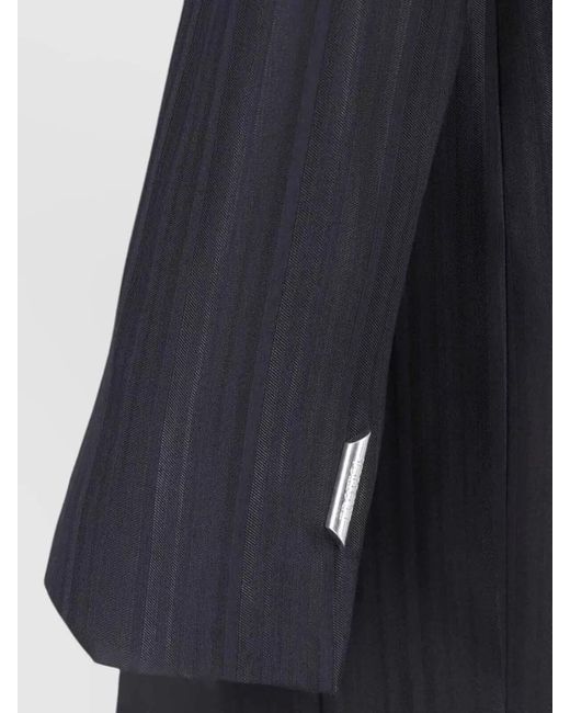Dondup Black Double Breasted Striped Knee Length Blazer