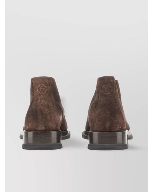 McQueen Brown Suede Boots for men