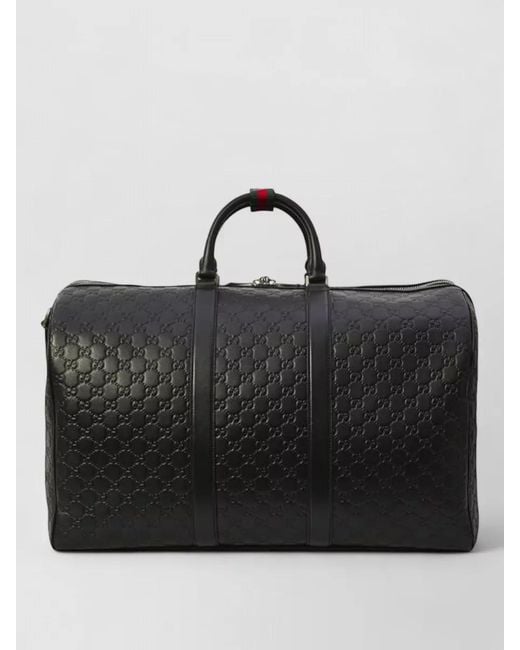 Gucci Black Leather Duffle Bag for men