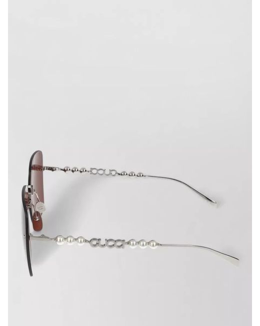 Gucci Pink Sunglasses Gg1923Sa 002 Metal Rimless Square