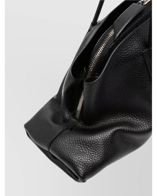 The Attico Black Large Leather Shoulder Bag