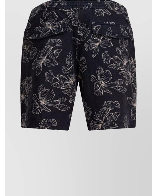 Vince Blue Floral Linen Chino Shorts for men