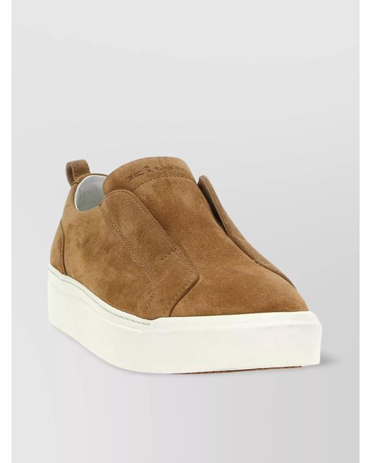 Kiton Natural Suede Slip-On Sneakers for men