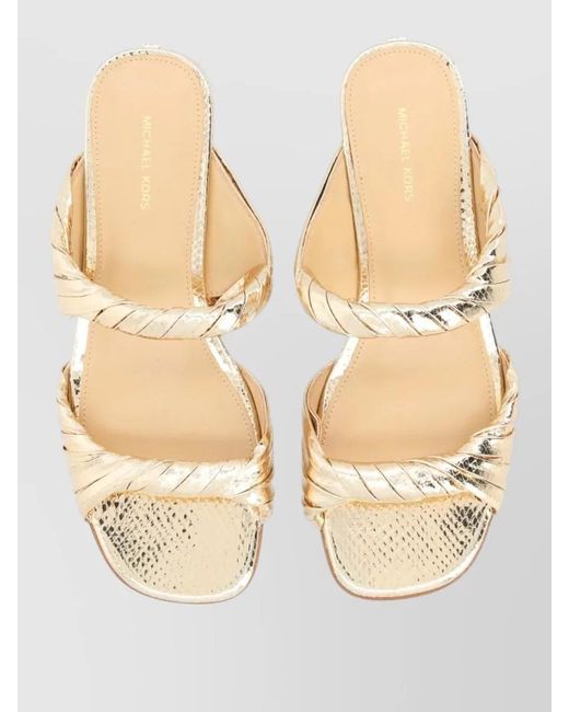 Michael Kors Natural Kiana Sandals Open Toe Flat Sole