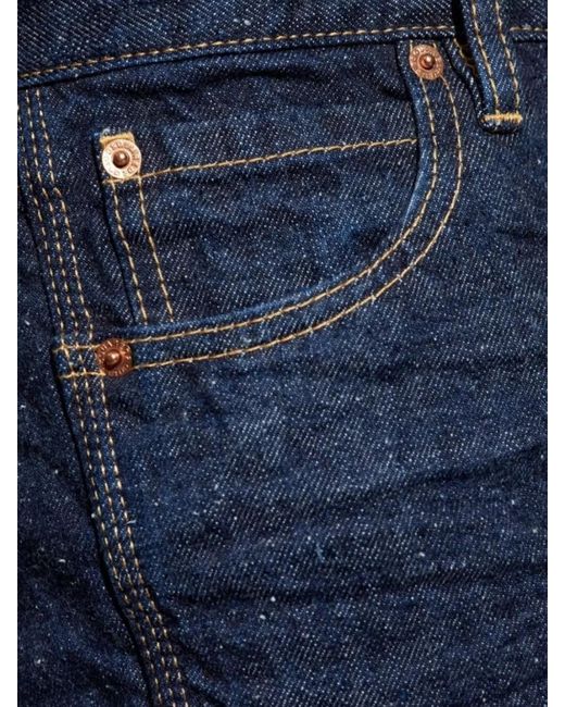 DSquared² Blue Speckled Straight-Leg Trousers for men