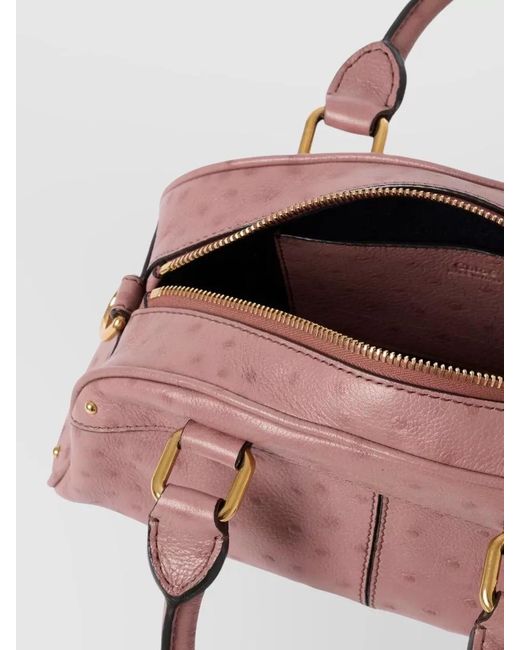 Chloé Pink Bowling Small Leather Shoulder Bag