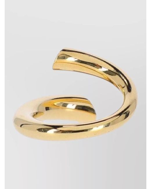 Charlotte Chesnais Metallic Open Band Ring Polished Curved Design