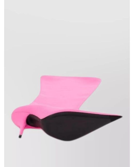 Balenciaga Pink Stretch Knee-High Stiletto Boots