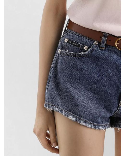 Dolce & Gabbana Blue Denim Short Shorts