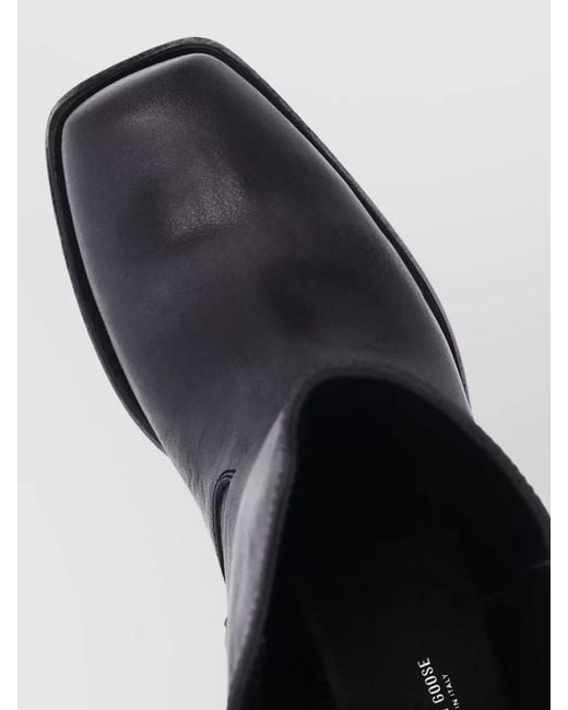 Golden Goose Deluxe Brand Black Block Heel Mid Calf Square Toe Boots