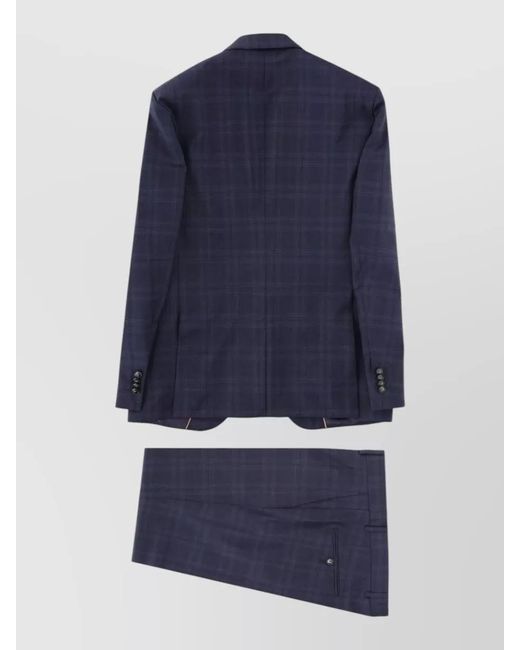 Boss Blue Virgin Wool Single-Breasted Suit for men