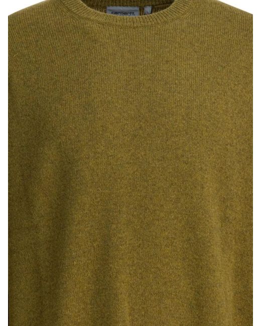 Carhartt Green Wool Crewneck Jumper for men