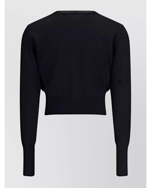 Vivienne Westwood Blue Bea Cropped Cardigan With Ribbed Structure
