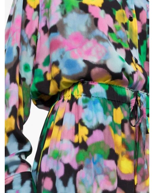 AZ FACTORY White Floral-Print Wide-Leg Trousers