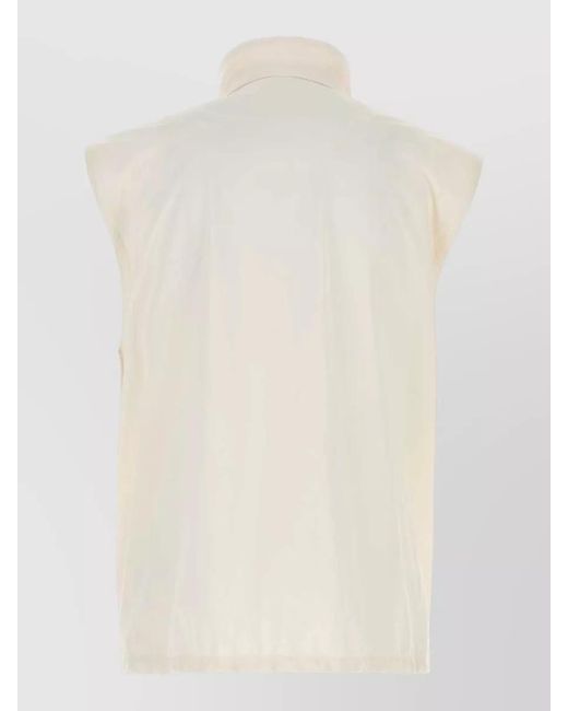Prada Natural Stretch Nylon Vest High Collar Pockets for men