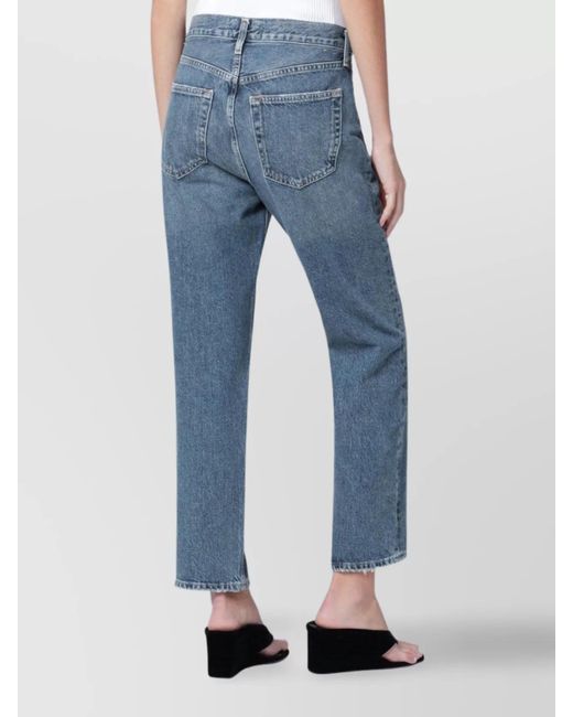 Agolde Blue Denim Straight-Leg Jeans