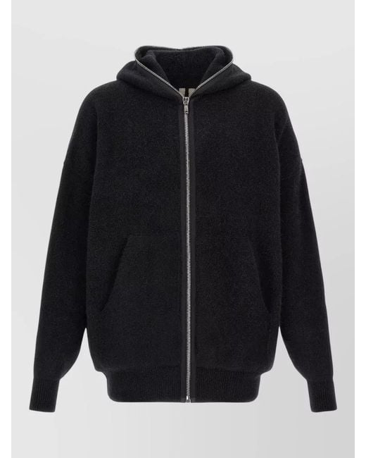 Rick Owens Blue Relaxed Hooded Jacket Casual Style Pockets for men