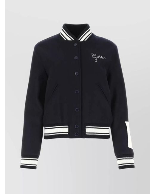 Golden Goose Deluxe Brand Blue Wool Bomber Jacket