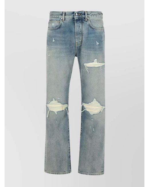 Amiri Blue Cotton Straight-Leg Jeans for men