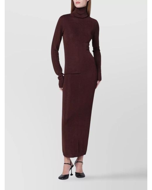 Entire studios Purple Turtleneck Maxi Dress