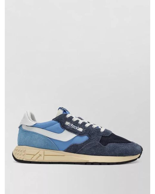 Autry Blue Sneakers Suede Panels Rubber Sole Stitching for men