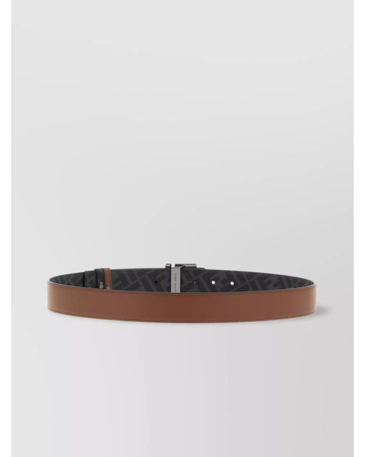 Fendi Black Leather Reversible Belt for men