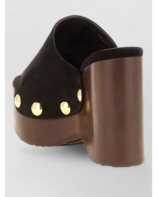 Gianvito Rossi Brown Ardéa Platform Mules Open Toe Studs