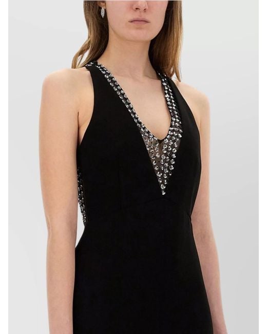 Max Mara Black Dress With Embellished Neckline And Fitted Silhouette