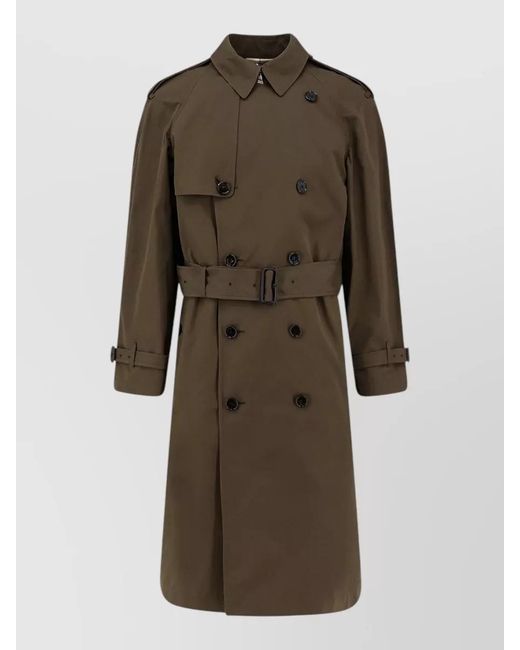 Burberry Brown Organic Cotton Double-Breasted Belted Trench Coat for men