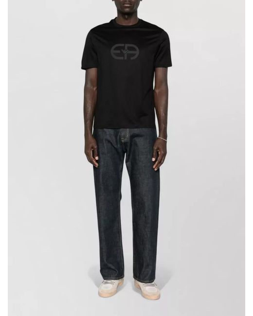 Emporio Armani Black Logo Cotton T-Shirt for men