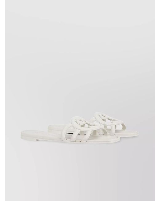 Gucci White Rubber Slide Sandals