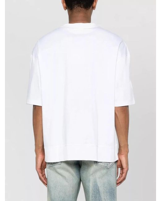 Calvin Klein White Mercerized Crew Neck Short Sleeve T-Shirt for men