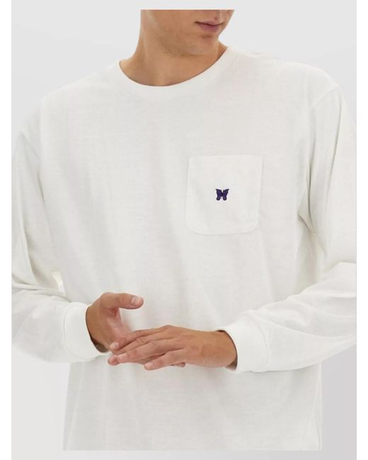 Needles Blue Logo T-Shirt for men