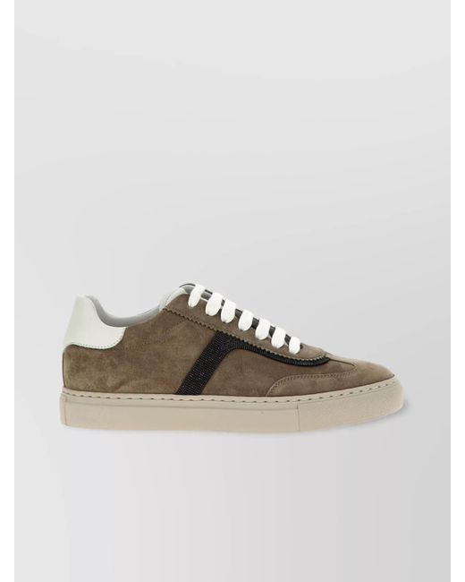 Brunello Cucinelli Multicolor Suede Luxe Sneakers Rubber Sole