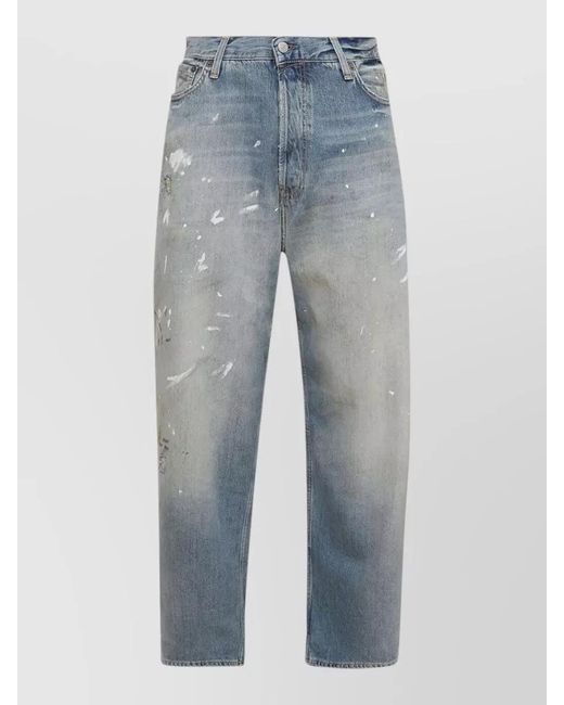 Acne Blue Denim High-Rise Wide-Leg Jeans for men