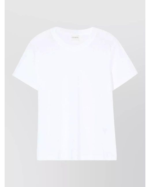 Closed White Cotton Crew-Neck Short-Sleeve T-Shirt