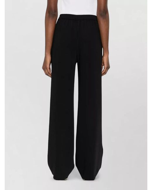 Herno Black Trousers Side Pockets Wide Leg Design