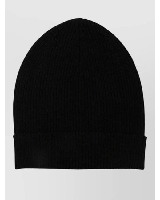 Rick Owens Black Stretch Fit Ribbed Texture Hat