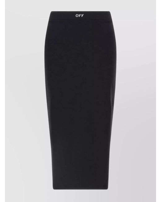 Off-White c/o Virgil Abloh Black Logo-Print Pencil Skirt