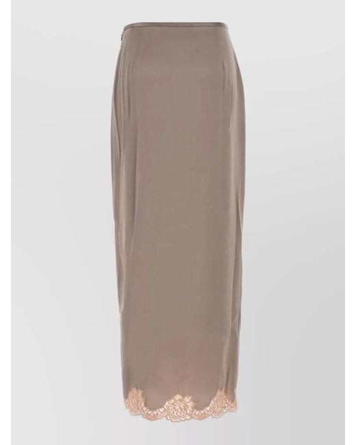 Valentino Garavani Brown Silk High-Waisted Skirt