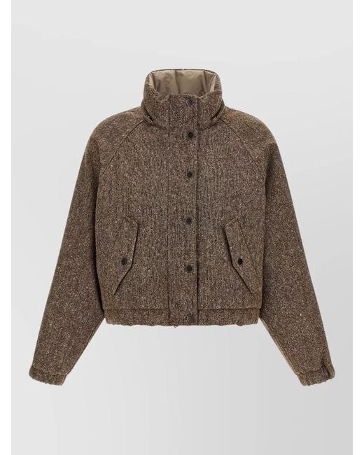 Brunello Cucinelli Brown Cropped Down Jacket