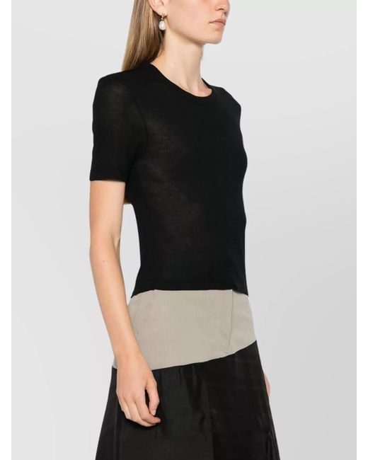 Halfboy Black Ribbed Short-Sleeve Jersey T-Shirt