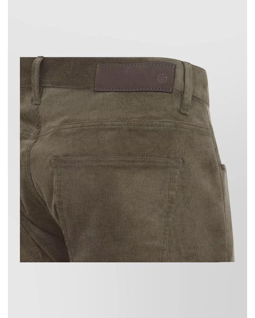 Giorgio Armani Gray Corduroy Straight-Leg Pants for men