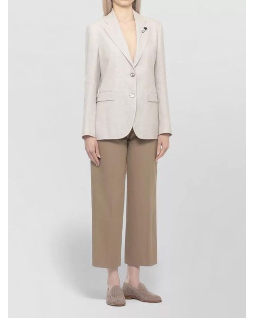 Lardini Natural Linen Single Breasted Tailored Jacket