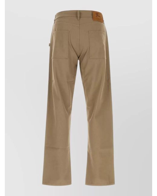 Burberry Natural Straight Leg Cotton Pants Belt Loops Pockets for men