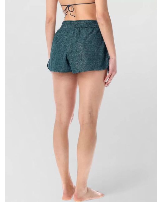 Oseree Blue Metallic Short Shorts