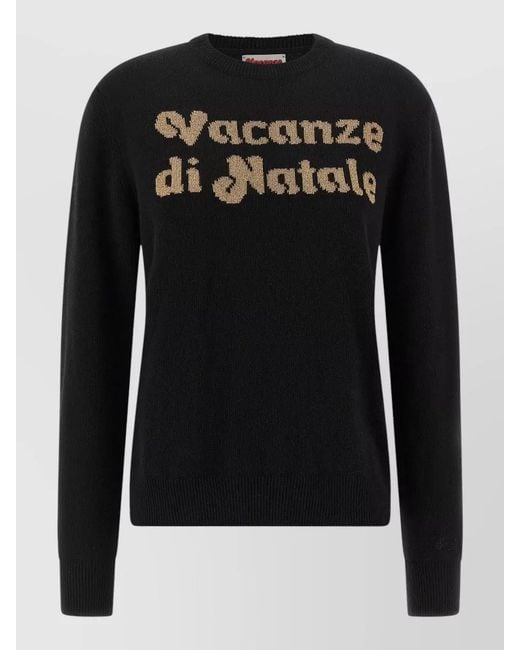 Mc2 Saint Barth Black New Queen Vacanze Di Natale Knit Sweater